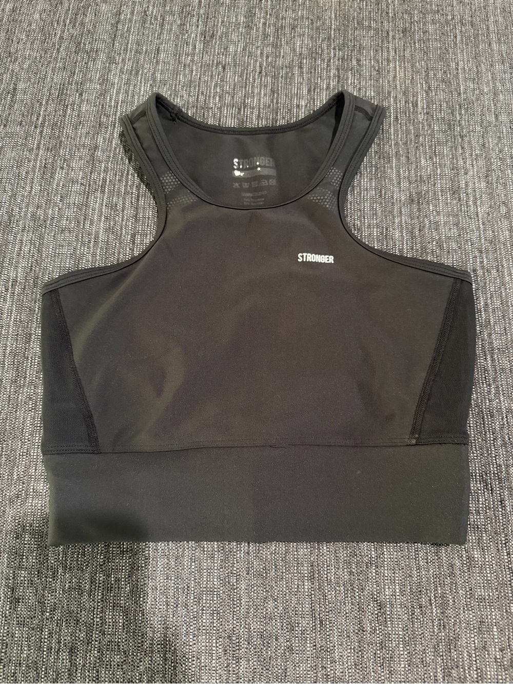 Stronger Women's Black Athletic Crop Tank